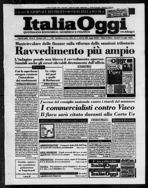 Italia oggi : quotidiano di economia finanza e politica